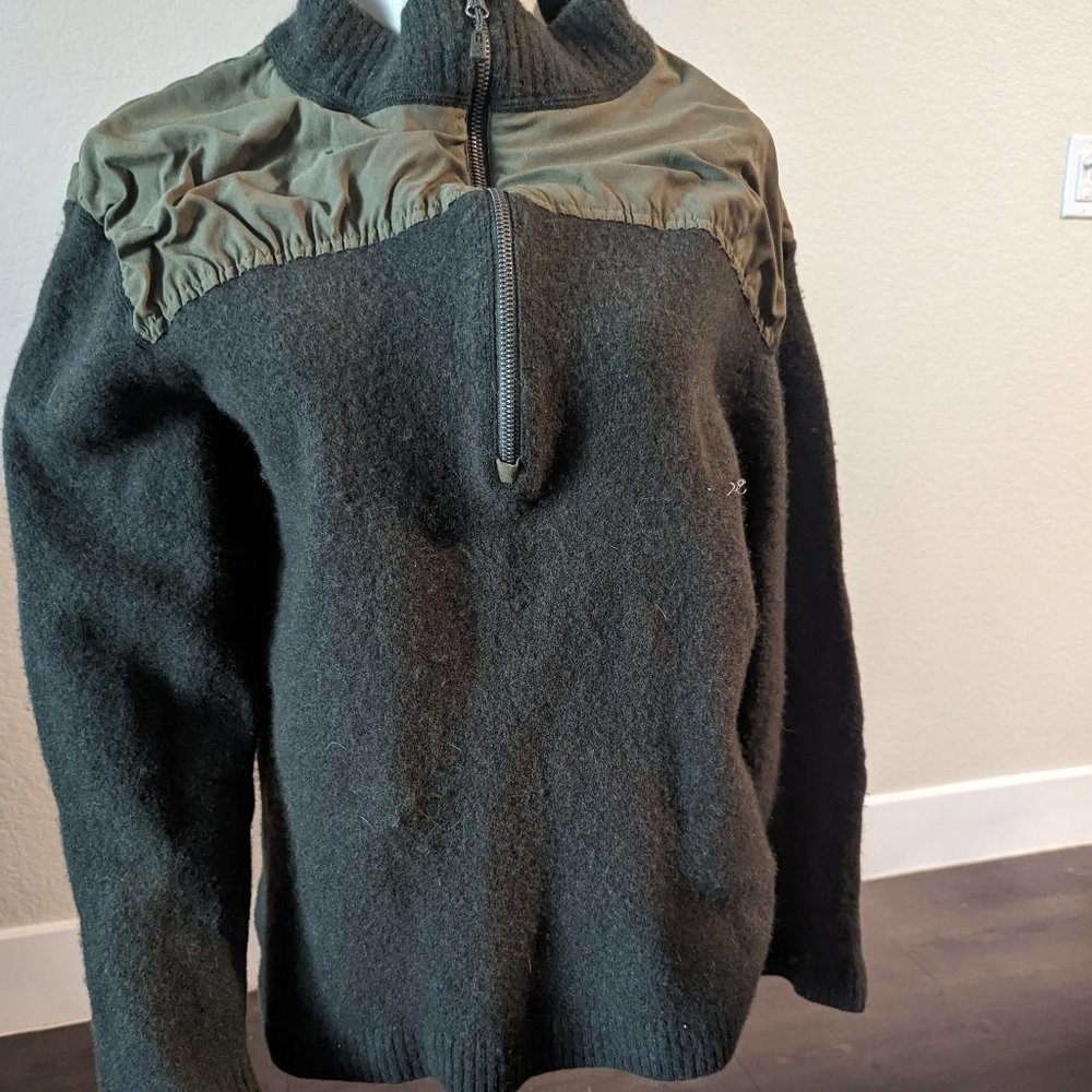 REI Wool Blend Green Sweater 1/4 Zip XXL | Earth Green